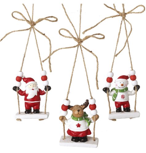Bring festive charm to your holiday décor with our Resin Figures Christmas Hanging Swing set.