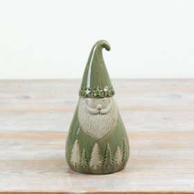 Introduce a refined, nature-inspired look to your festive range with this ceramic Santa decoration.