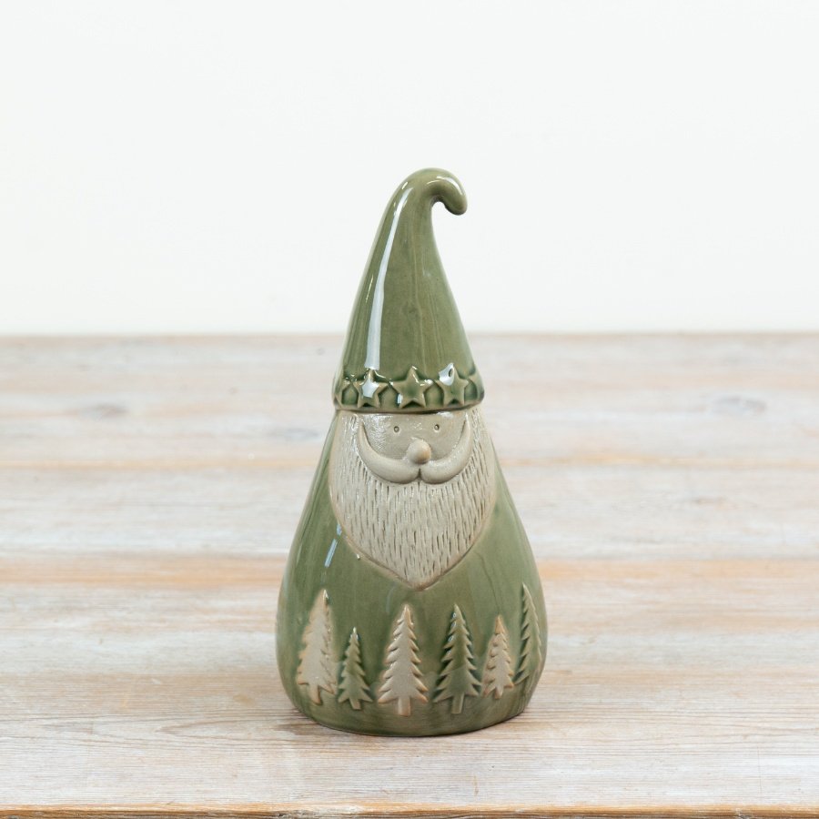 Introduce a refined, nature-inspired look to your festive range with this ceramic Santa decoration.