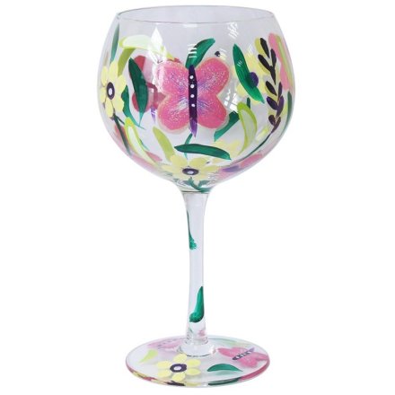 21cm Butterflies Balloon Gin Glass