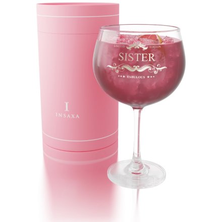 a elegant gift boxed sister  gin glass 