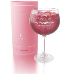 a elegant gift boxed sister  gin glass 
