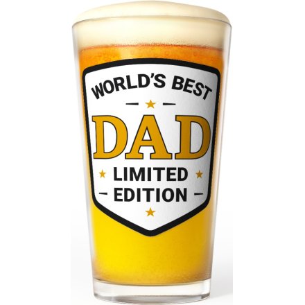 Cheers to the best dad ever with the Worlds Best Dad Beer Glass!