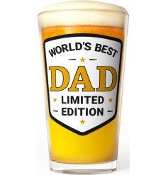 Cheers to the best dad ever with the Worlds Best Dad Beer Glass!