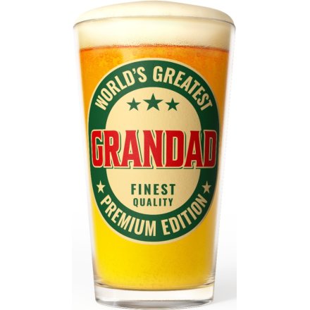 Raise a toast to the World's Greatest Grandad with this sturdy 1-pint glass