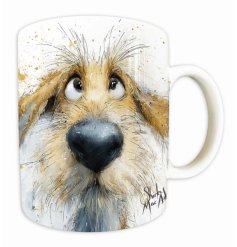 Enjoy timeless style with the Shirley MacArthur terry mug.
