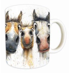 Savor your favorite drink in style with the Shirley Macarthur Unsaddled Mug.