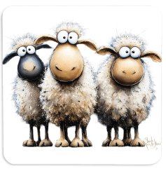 Add a charming touch to your table with the Shirley Macarthur The Sheepies Coaster