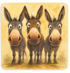 a fun and quirky donkey design coaster 