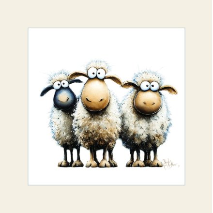 18.8cm The Sheepies Mounted Print