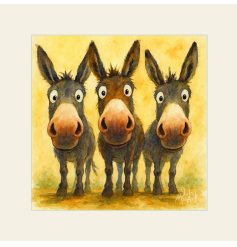 Charming wall art featuring a mounted donkey design.