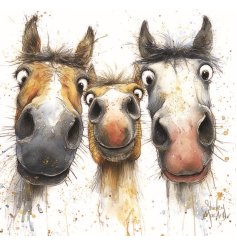 Brighten someone’s day with the Shirley Macarthur Unsaddled Greeting Card