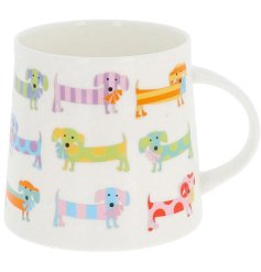 Enjoy your drink with the adorable Sausage Dog Mug, made from elegant fine bone china.
