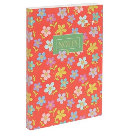 Elegant A6 notebook with a stunning red floral design and shimmering cold foiling—perfect for stylish, on-the-go jotti