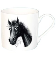 Enjoy your favourite beverage in style with the Bingo The Horse Fine Bone China Mug