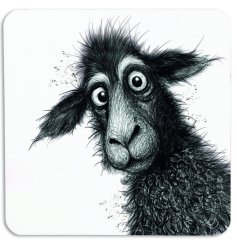 Protect your surfaces in style with the cozy Woolly The Sheep Coaster.