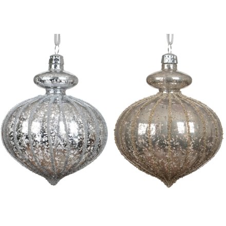 Bring holiday shine with a mercury beads bauble sparkle.