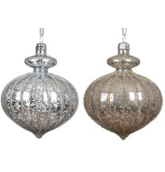 Bring holiday charm with a sparkling mercury beads bauble.