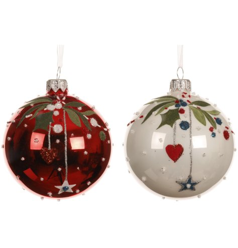 Brighten your Christmas décor with the Shiny Enamel Glass Bauble Branch for a festive touch.