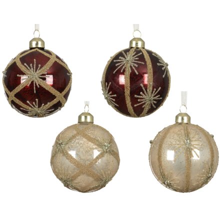 Brighten your holiday decor with our elegant Silver Inside Glass Bauble set.