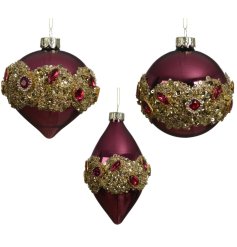 Sparkling bead ornament with a glitter finish