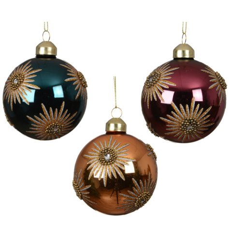 Bring holiday cheer with these beautiful floral design ornaments.