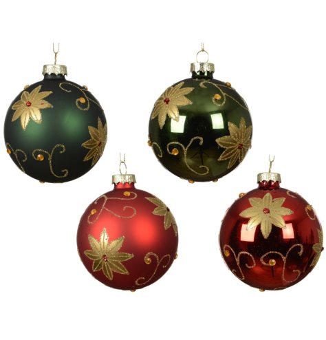 Elevate your table decor with the elegant Baubles Glass adorned with beautiful flowers.