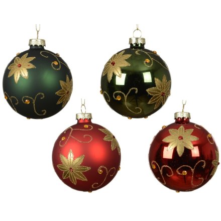 Elevate your table decor with the elegant Baubles Glass featuring delicate flowers.