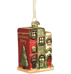 Enhance festive decor with this intricately crafted glass hanging ornament, perfect for adding a storytelling touch.