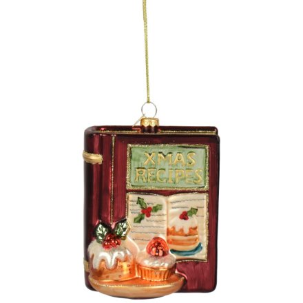 Christmas Recipe Book Tree Ornament, 10.7cm