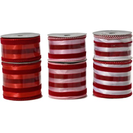 Elevate your gifts with our elegant Polyester Velvet Striped Ribbon.