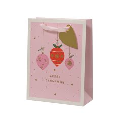 a charming pink gift bag with heart gift tag 