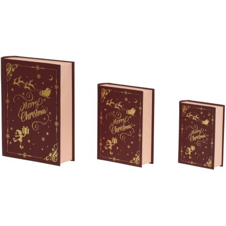Stylish and sustainable book-shaped gift box with elegant gold foil accents
