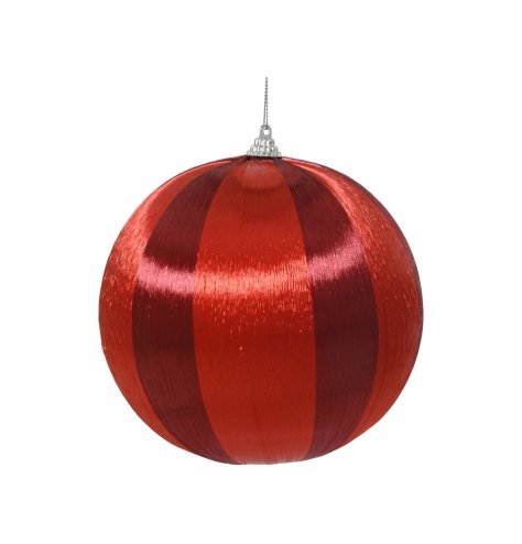 Bring holiday cheer with this lightweight, red striped foam ornament.