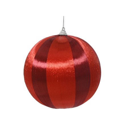 Bring holiday cheer with this lightweight red striped foam ornament, perfect for a festive touch.
