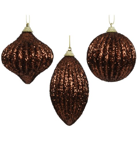 Bring holiday cheer with this brown foam glitter bauble