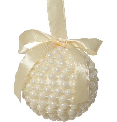 Elegant cream bow ornament hanging decoration