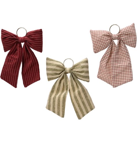 Enhance festive decor with this chic set of soft fabric bow hanging decorations for a charming finish.