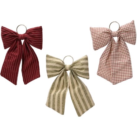 Fabric Bow Hangers with Ring, 27cm