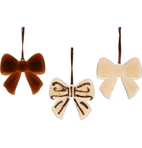 Enhance your festive decor with elegant transparent Bow Polystyrene Baubles.