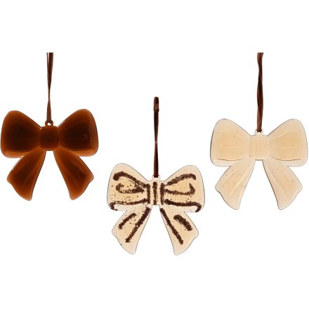 3/A Glitter Bow Hanger, 9cm