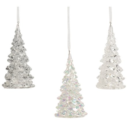 3/A Glitter Hanging Tree, 12cm 