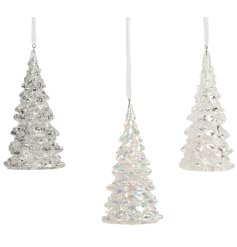 Decorate your space with this trio of clear, hanging trees for a festive touch.
