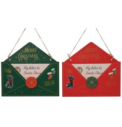 Classic wooden hangers adorned with a festive dog motif, perfect for Christmas stockings
