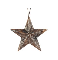 Enhance your collection with this vintage-inspired wooden star for a simple, rustic charm.