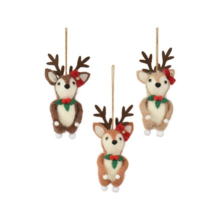 Felt Reindeer Hanging Decorations, 3a