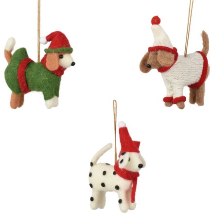 Christmas Felt Dog Decorations, 3a