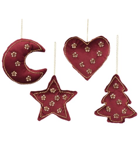 Elevate your collection with this elegant collection of beautifully crafted velvet ornaments.