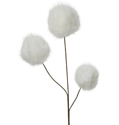 Bring warmth and style with our Spray On Stem Faux Fur featuring 3 soft, fluffy bulbs.