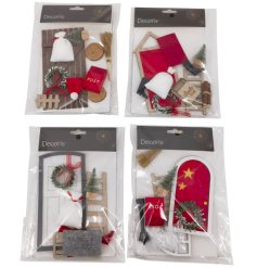 a charming assorted of 4 elf decoration kits